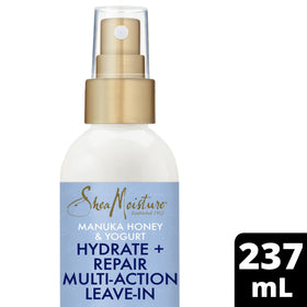 Shea Moisture Manuka Honey Yogurt Leave-In ingredients close-up showcases nourishing formula.