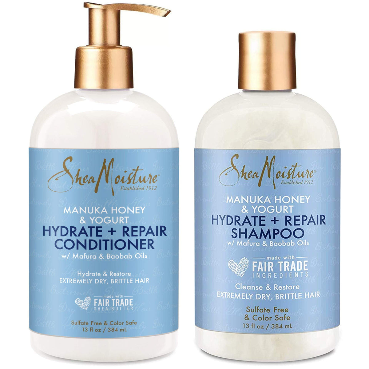 SheaMoisture Manuka Honey and Yogurt Shampoo bottle with rich hydration-ready lather.