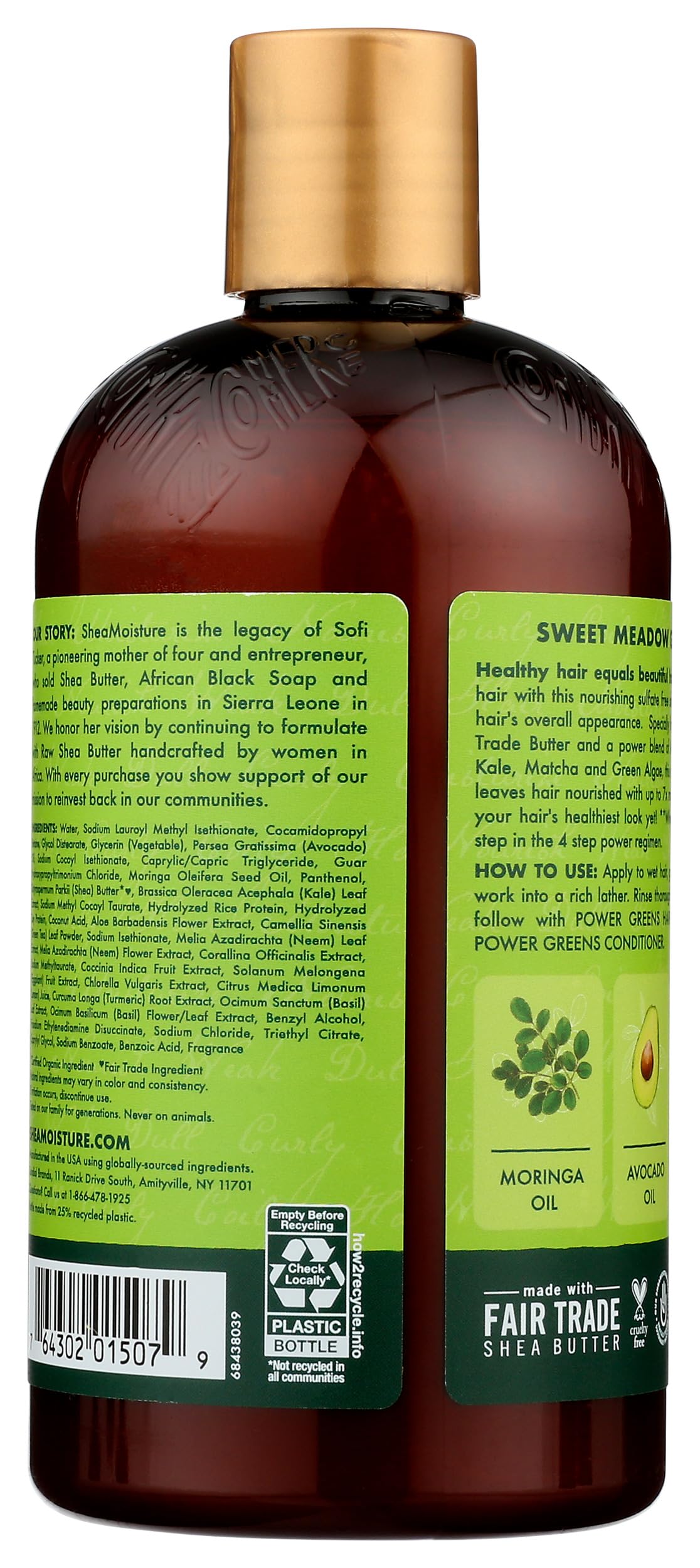 Creamy lather close-up from SheaMoisture shampoo for gentle cleansing.
