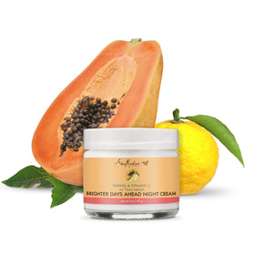 Sheamoisture night cream texture close-up reveals creamy, non-greasy finish.