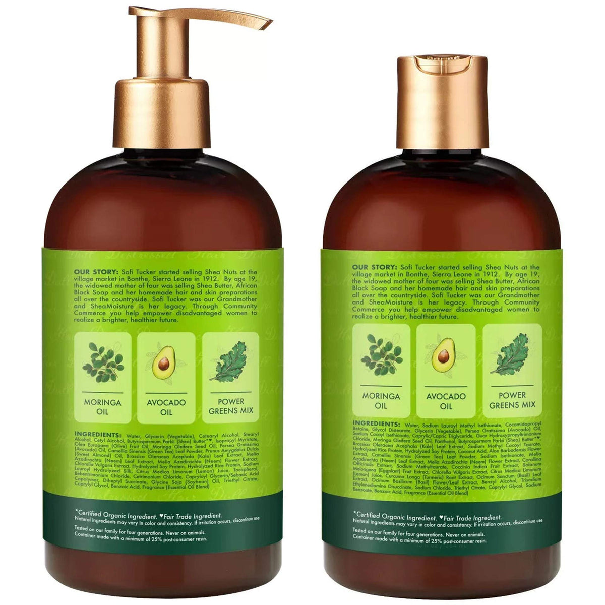 Power Greens shampoo lather demonstrates rich foam ideal for cleansing curly hair.