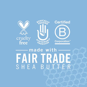 Fair Trade Shea Butter label on SheaMoisture product close-up.