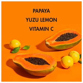 Sheamoisture Yuzu and lemon ingredients close-up emphasizing vitamin-rich blend.