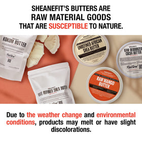 Sheanefit packaging shows container sizes for easy purchase