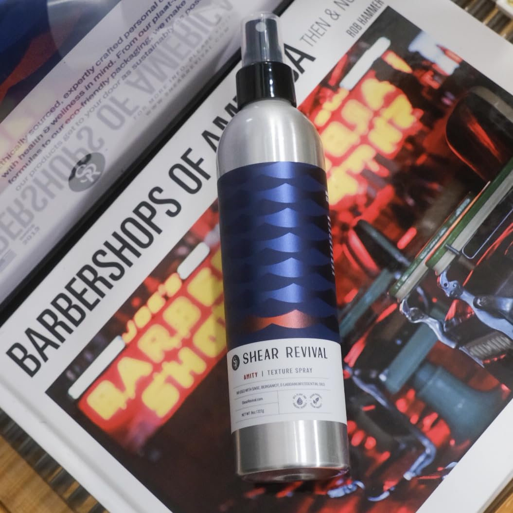 Ingredients of Amity Texture Spray including sea salt and clay.
