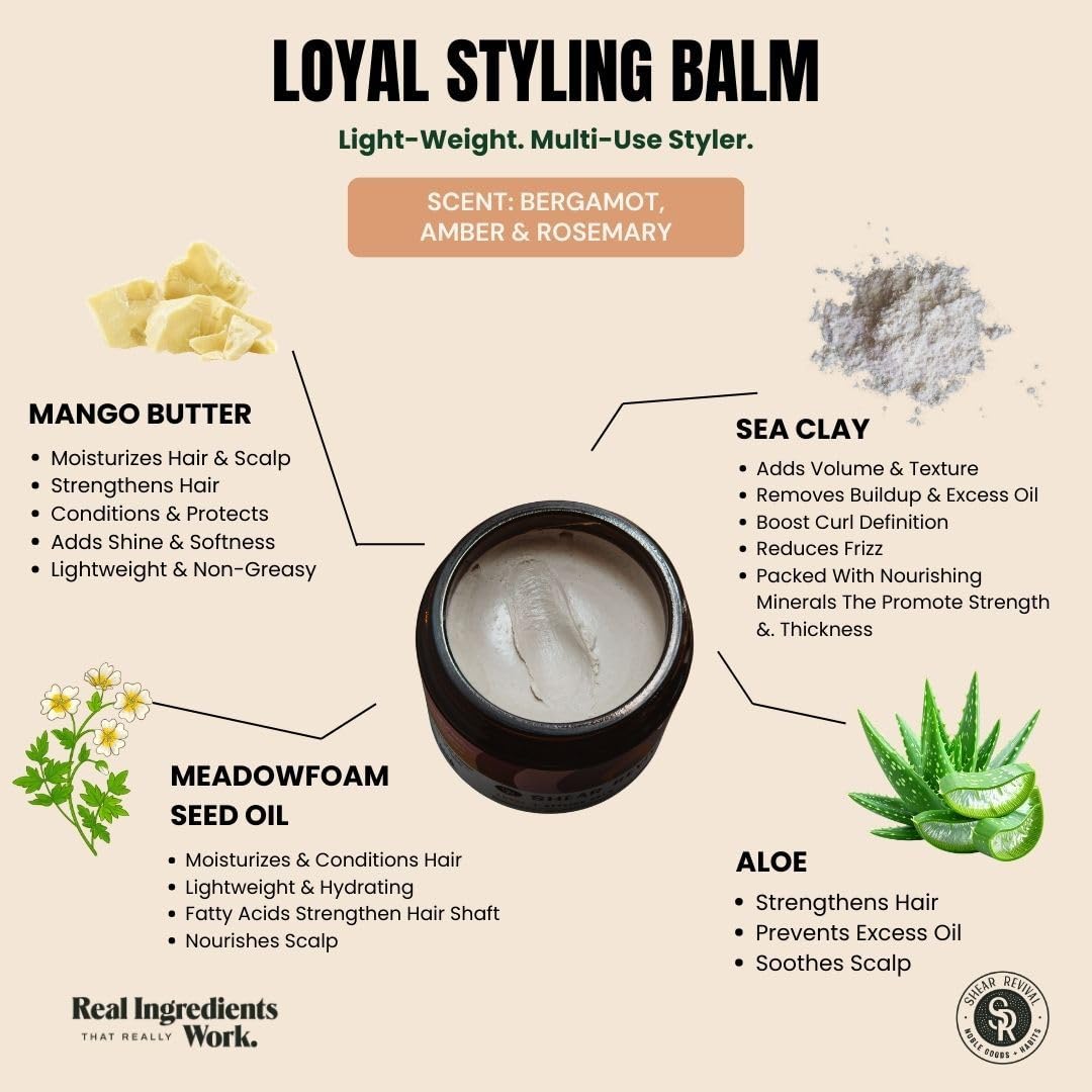 Beard styling with Loyal Styling Balm for hydrating and conditioning effects.