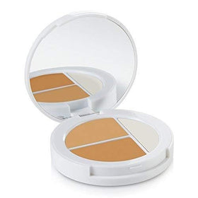 Sheer Cover Studio highlighter cream adds a shimmering glow.