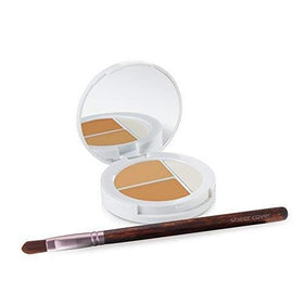 Two toned concealers from Sheer Cover Studio blended to match skin tone.