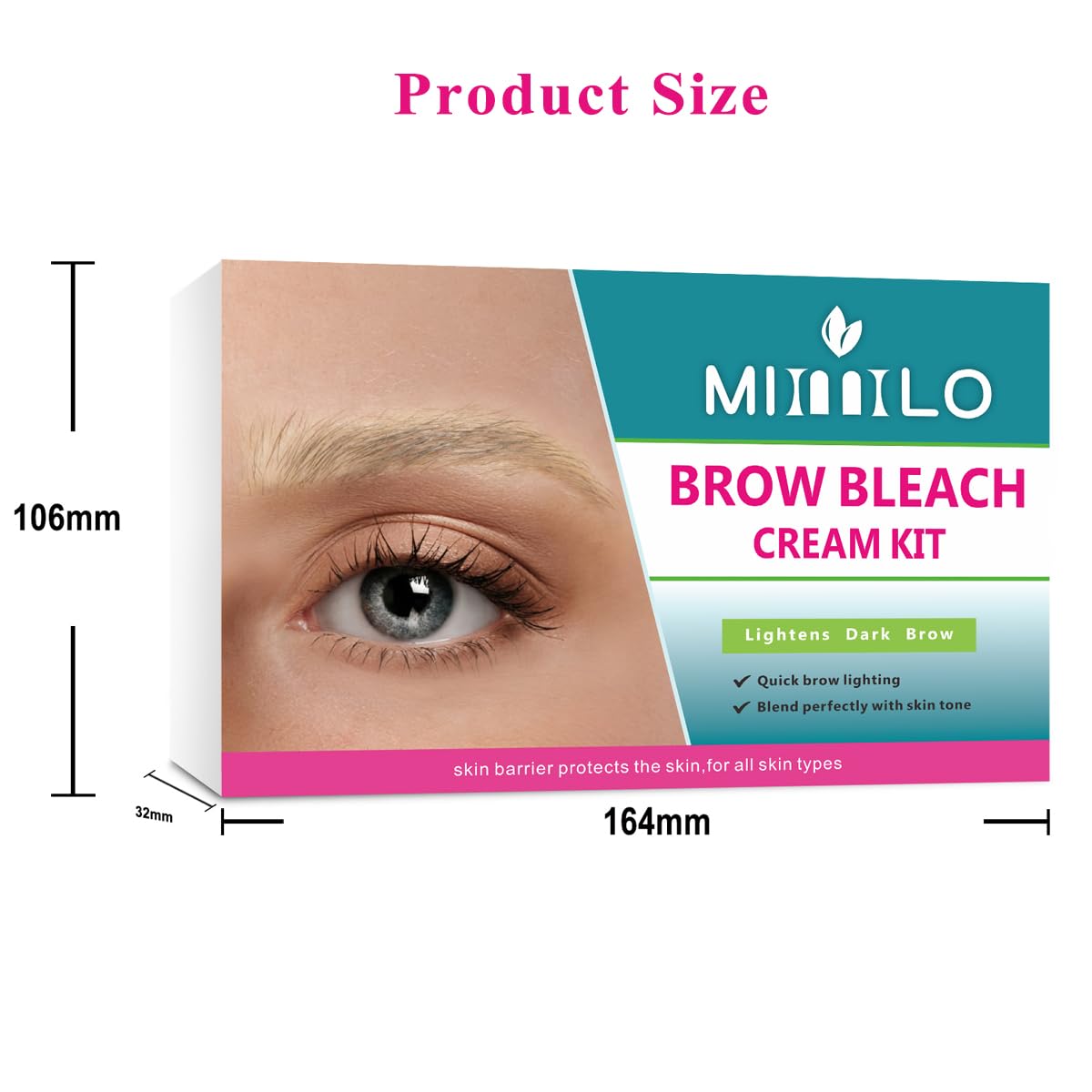 SHEEYOON brow bleach kit packaging with full contents.