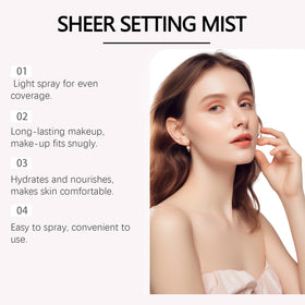 Sheghy Sunglaze sunscreen mist on face under makeup to extend wear