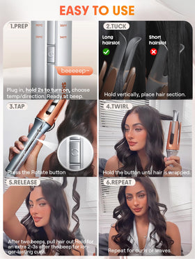 SHEGLAM curling iron gold anti-burn top for safety