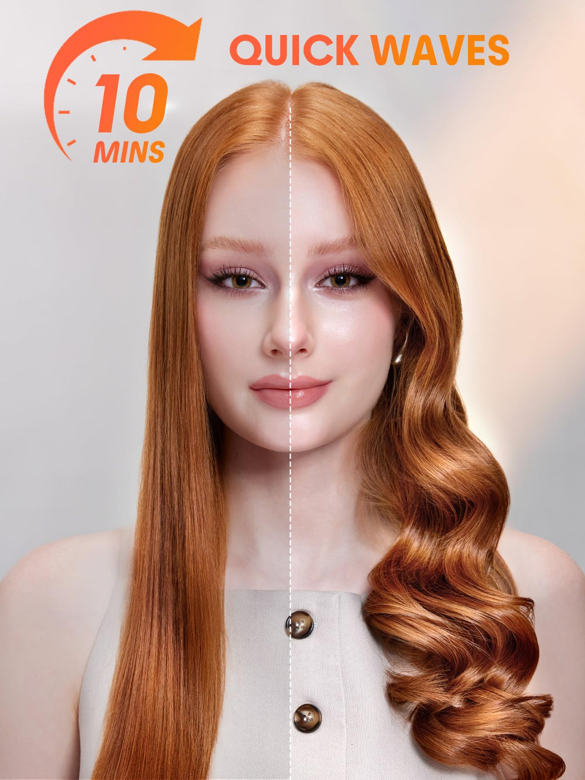SHEGLAM GlossPro ceramic coating on gold curling iron for shine