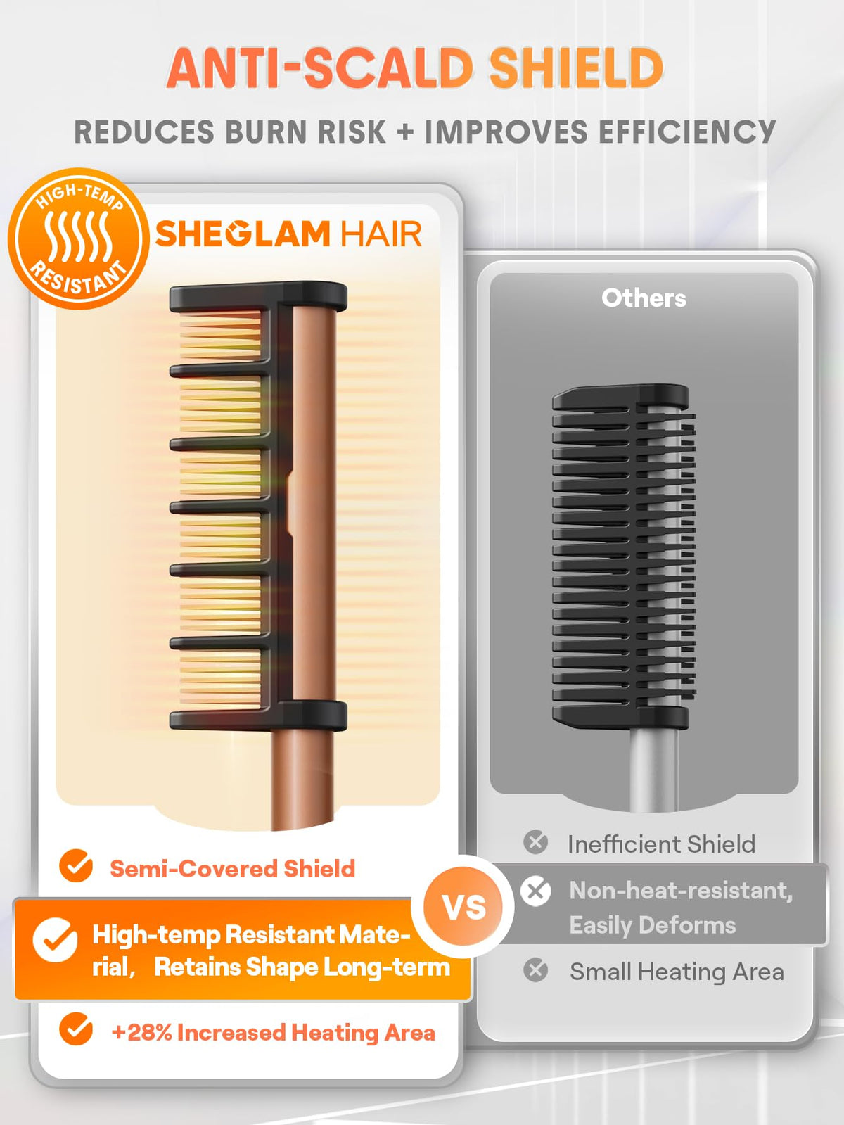 Sheglam hot comb five temperature settings for tailored styling