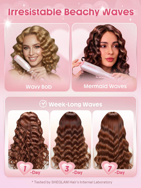 SHEGLAM Mermaid waves on short hair look vibrant and effortless