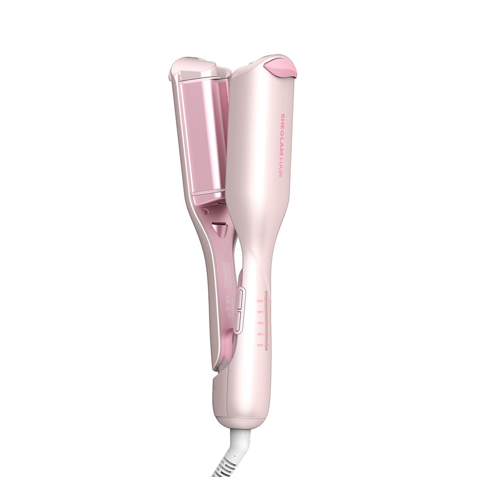 SHEGLAM Pink Beach Wave Waver with 0.75-inch barrel for soft mermaid waves