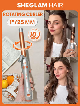 SHEGLAM auto-rotate design streamlines styling with smooth curls.
