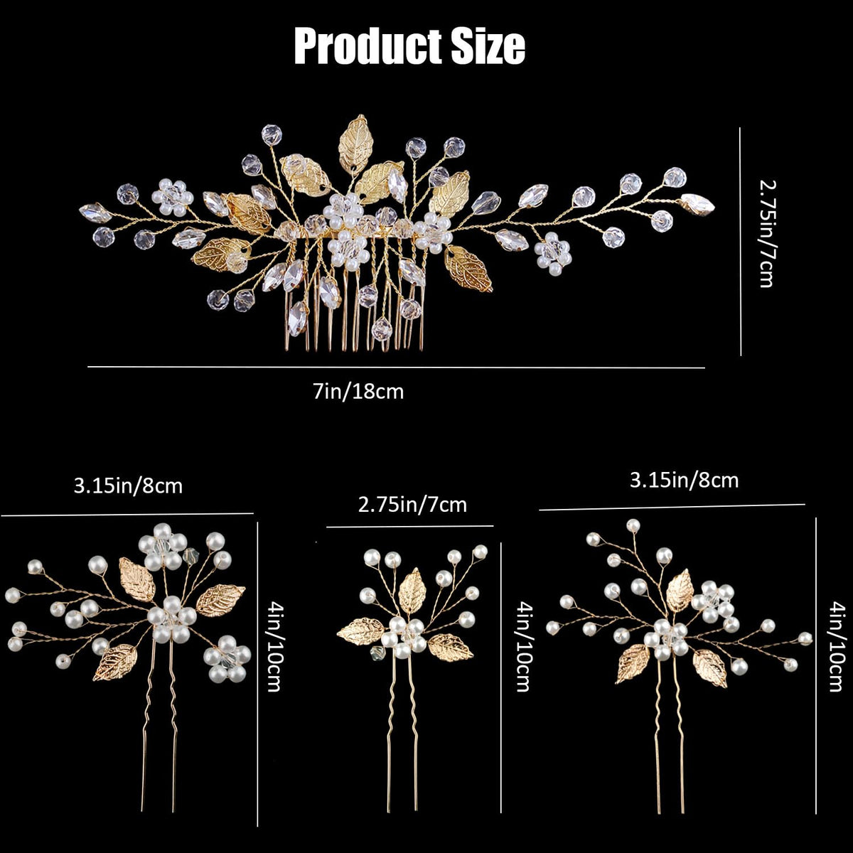 SHEHARUHI crystal rhinestone hair comb shines with secure hold