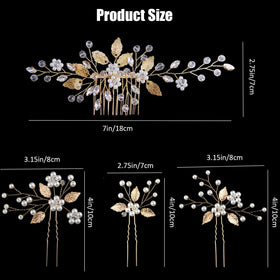 SHEHARUHI crystal rhinestone hair comb shines with secure hold