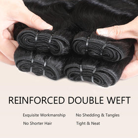 SheList four bundles plus a 5x5 closure in packaging for complete style