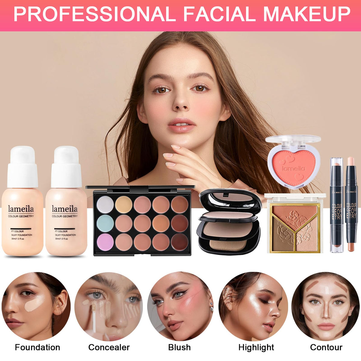 SHELAKIN 15-color concealer palette to customize coverage and brightness