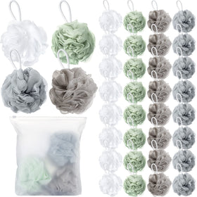 Shellwei 32 pack bath sponge set for daily exfoliation and cleansing