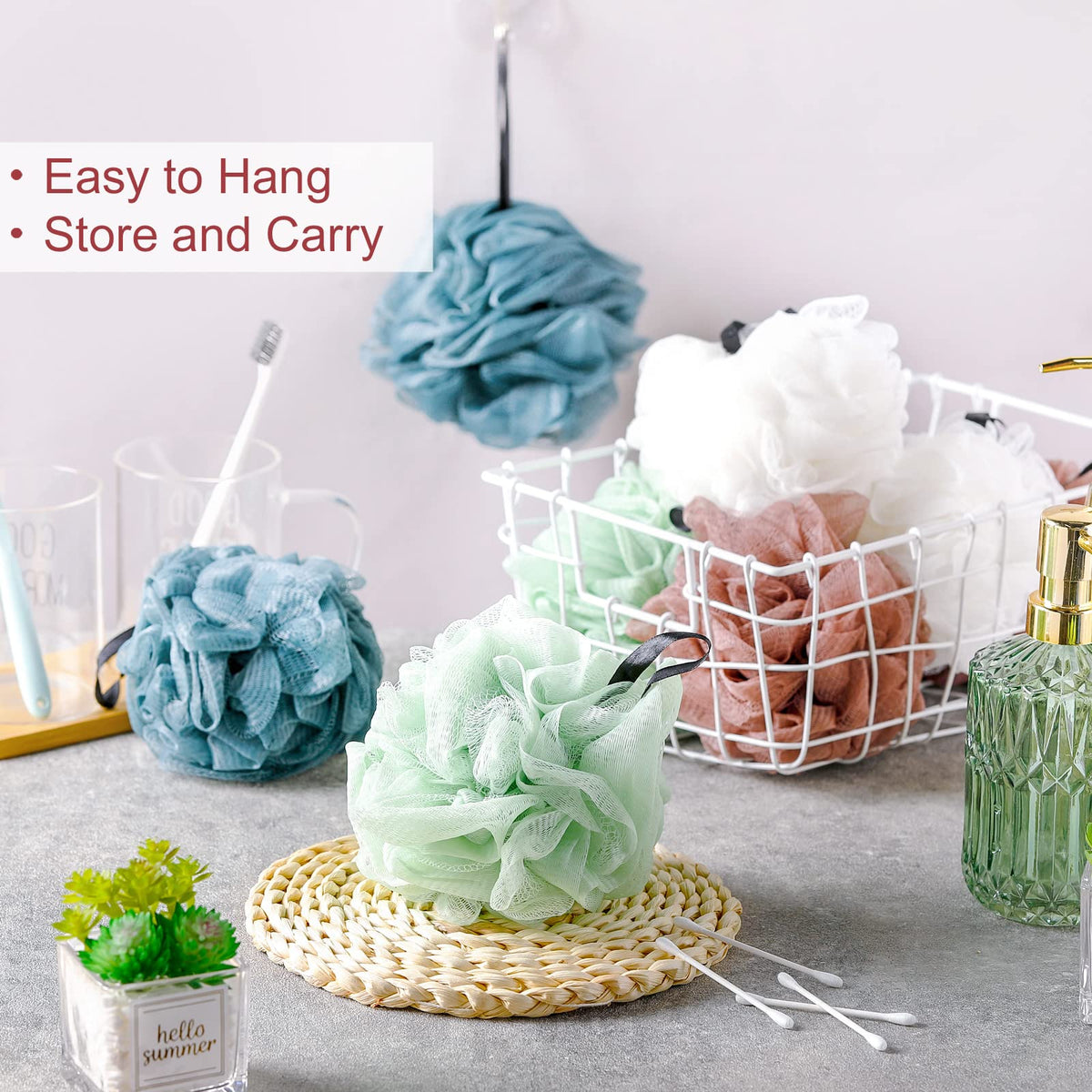 Shellwei knot-design loofah dries quickly for simple storage