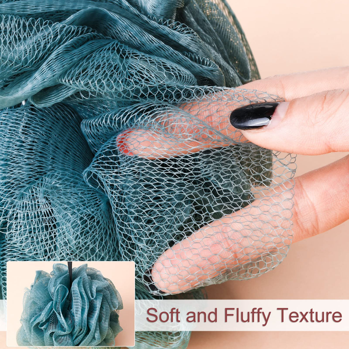 Shellwei 48-pack bath sponge loofah khaki provides comfortable cleansing