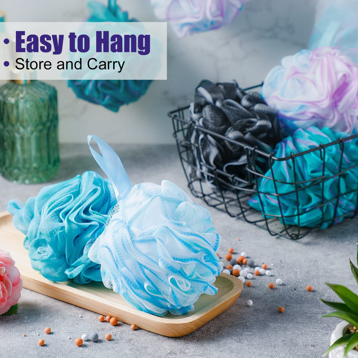 Shellwei knot-design drying—fast-drying loofah for easy storage.