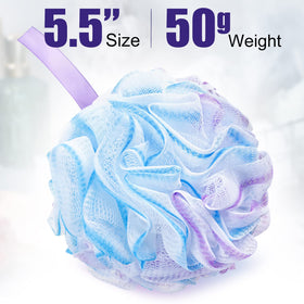 Shellwei loofah blue soft mesh—skin-friendly cleansing with smooth texture.