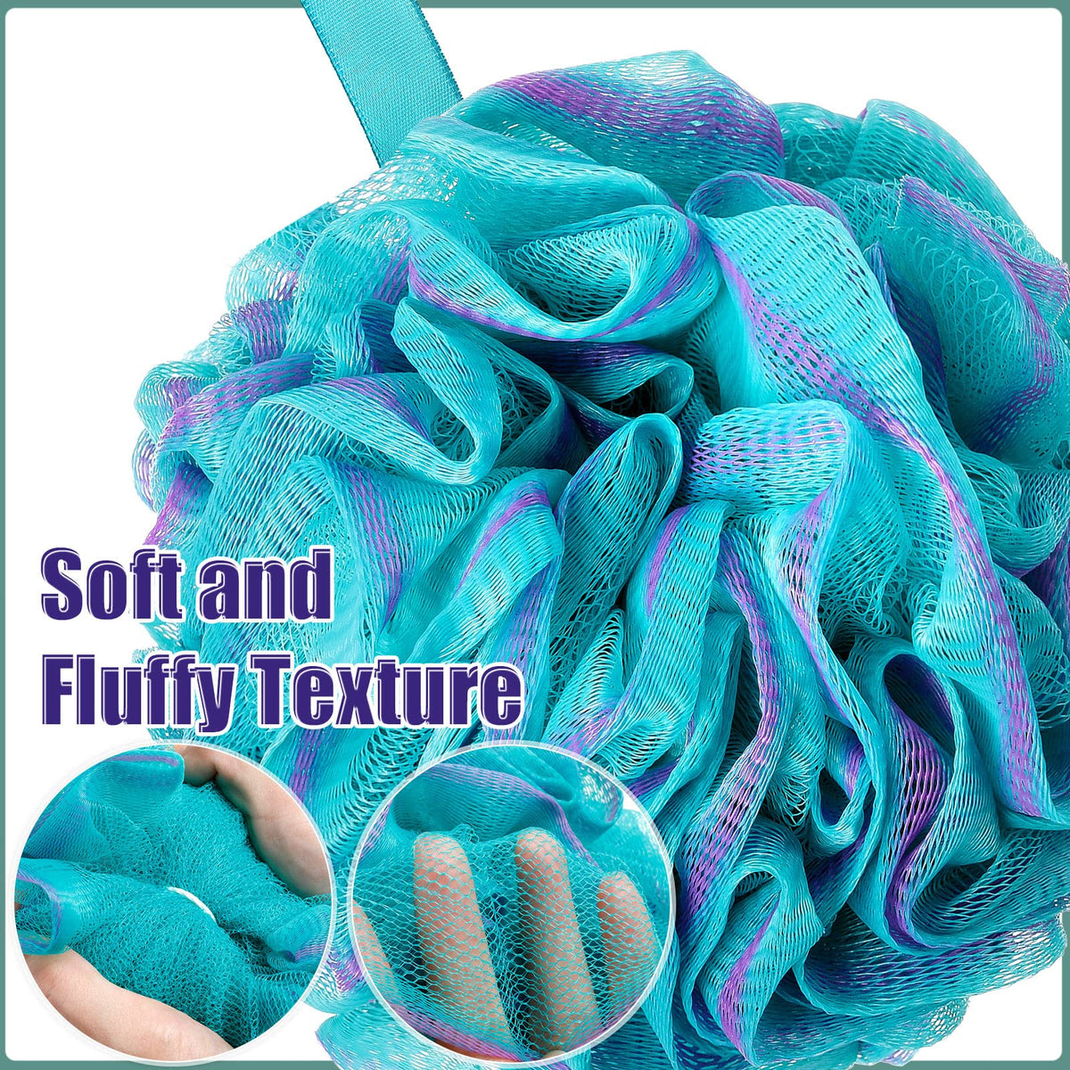 Shellwei loofah purple soft mesh—gentle exfoliation while preserving skin moisture.