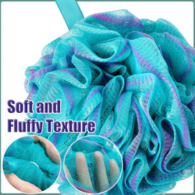 Shellwei loofah purple soft mesh—gentle exfoliation while preserving skin moisture.