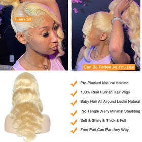 ShengCai 30-inch 613 wig offers dramatic length and movement.