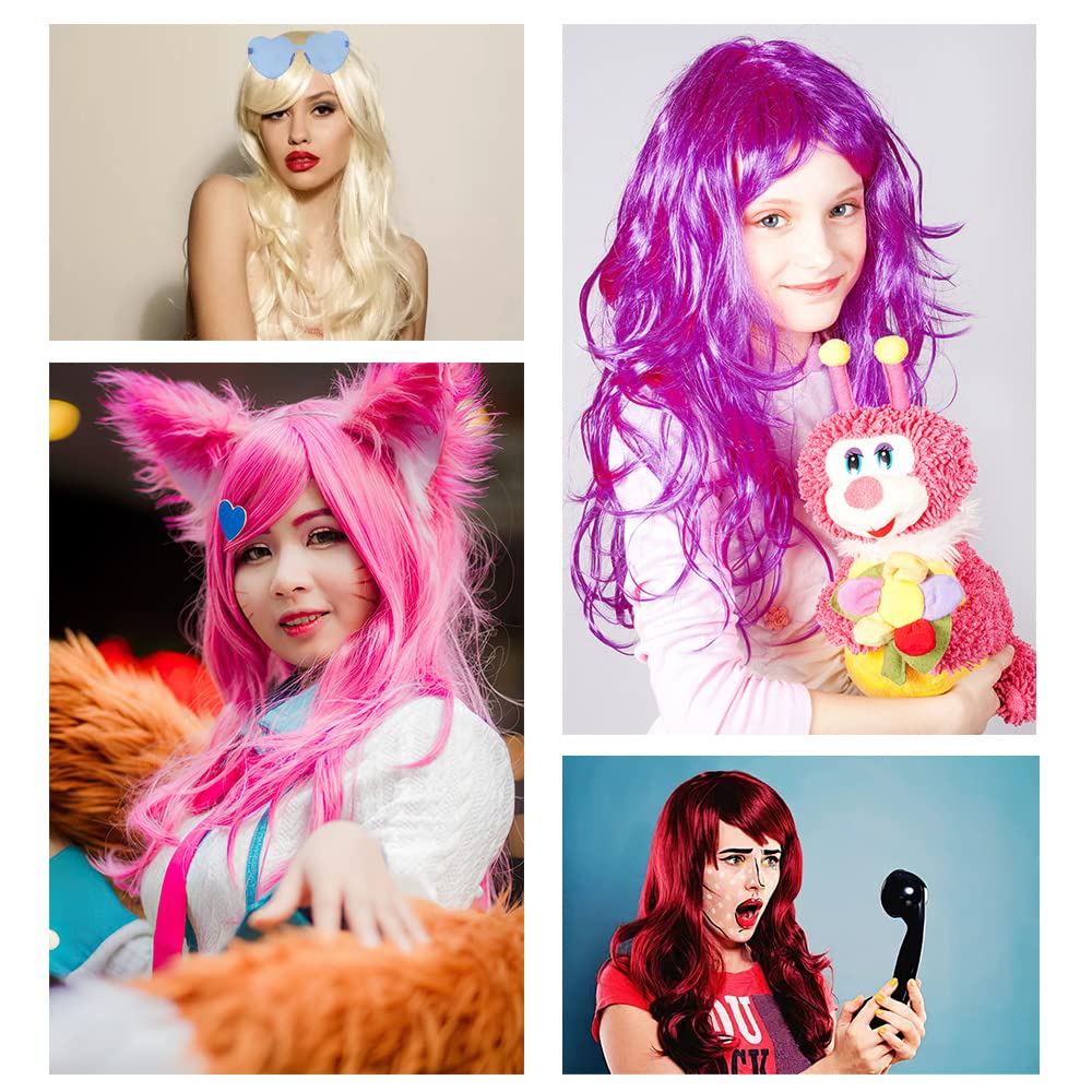 SHENJIPPC wine red wig for elegant evening events.