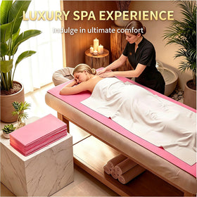 SHENKUAI disposable pink table sheet offers quick cleanup between clients.