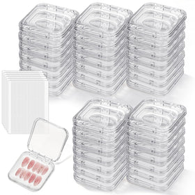 SHENLIU 50-pack nail packaging box in clear acrylic for organized displays.