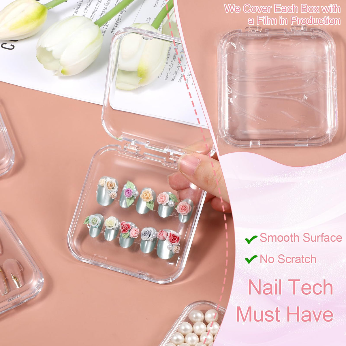 SHENLIU double-sided tape included keeps nails secured.