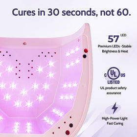 SHEXNAIL UV LED Nail Lamp 57-bead array close-up for fast curing.