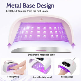 SHEXNAIL UV LED Nail Lamp detachable magnetic base for cleaning.
