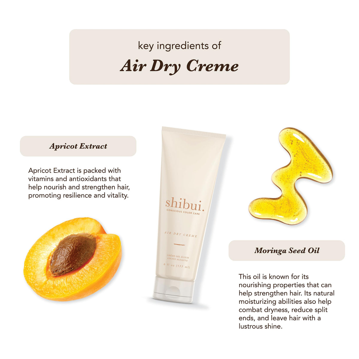 SHIBUI Air Dry Creme amplifies texture and waves with heat-free hold.