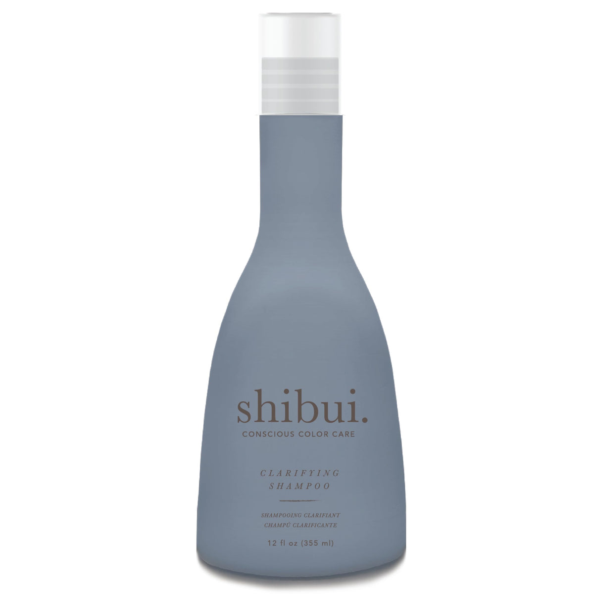 SHIBUI Clarifying Shampoo bottle-front highlighting color-safe, silicone-free cleansing.