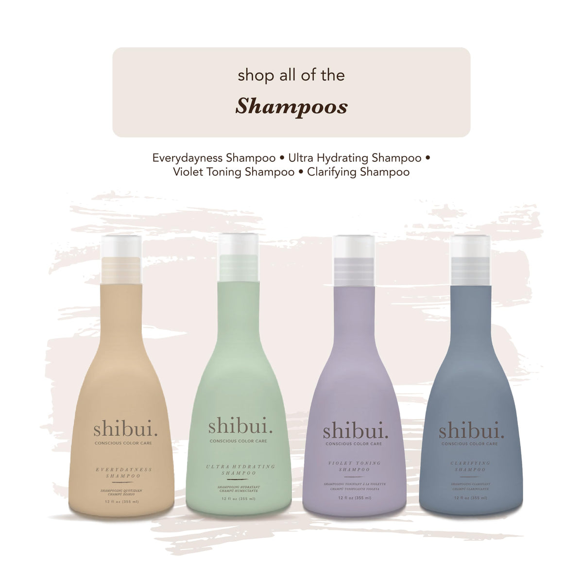 SHIBUI Clarifying Shampoo packaging shot emphasizes eco-friendly, sulfate-free cleansing.