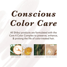 SHIBUI Clarifying Shampoo vegan-ingredients panel communicates a clean, sustainable formula.