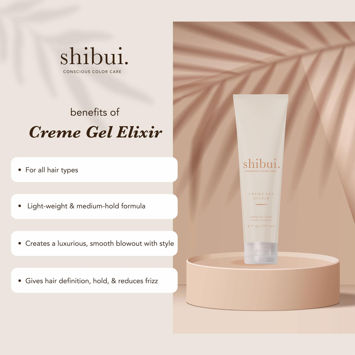 Creamy texture from SHIBUI Creme Gel Elixir spreads evenly for smooth definition