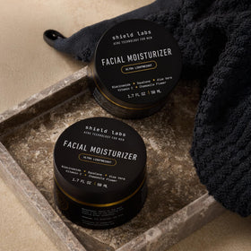 Two Shield facial moisturizer bottles ready for everyday use and travel