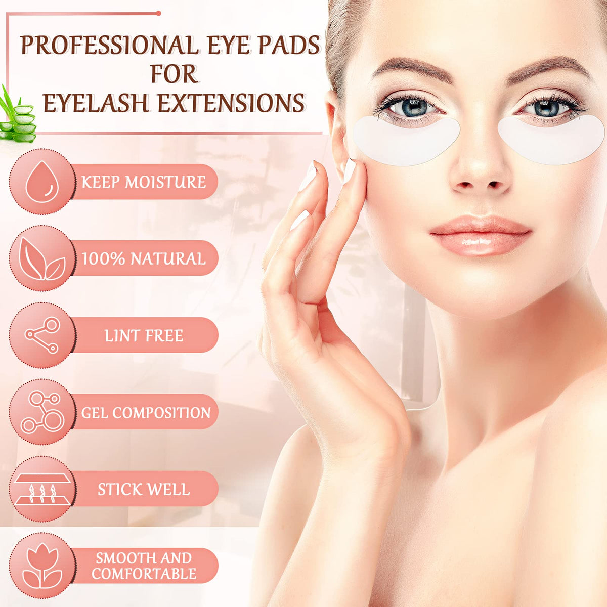 Shihanee curved-fit under-eye pads adapt to most eye shapes.