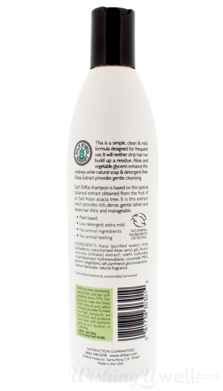 ShiKai bottle focusing on aloe and glycerin for moisture and softness