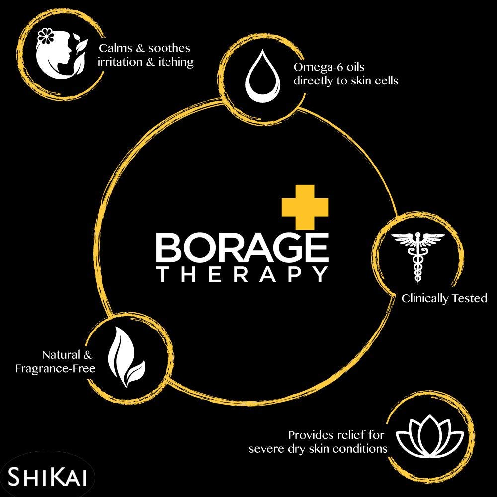 ShiKai Borage Therapy application on forearm demonstrates quick, non-greasy absorption.