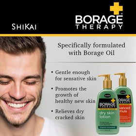 ShiKai Borage Therapy bottle on a bathroom shelf for daily hydration.