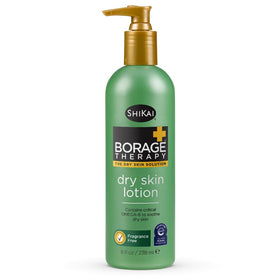 ShiKai Borage Therapy Dry Skin Lotion bottle delivering long-lasting hydration.
