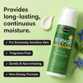 ShiKai Borage Therapy moisturizer applied to clean skin for daily care.